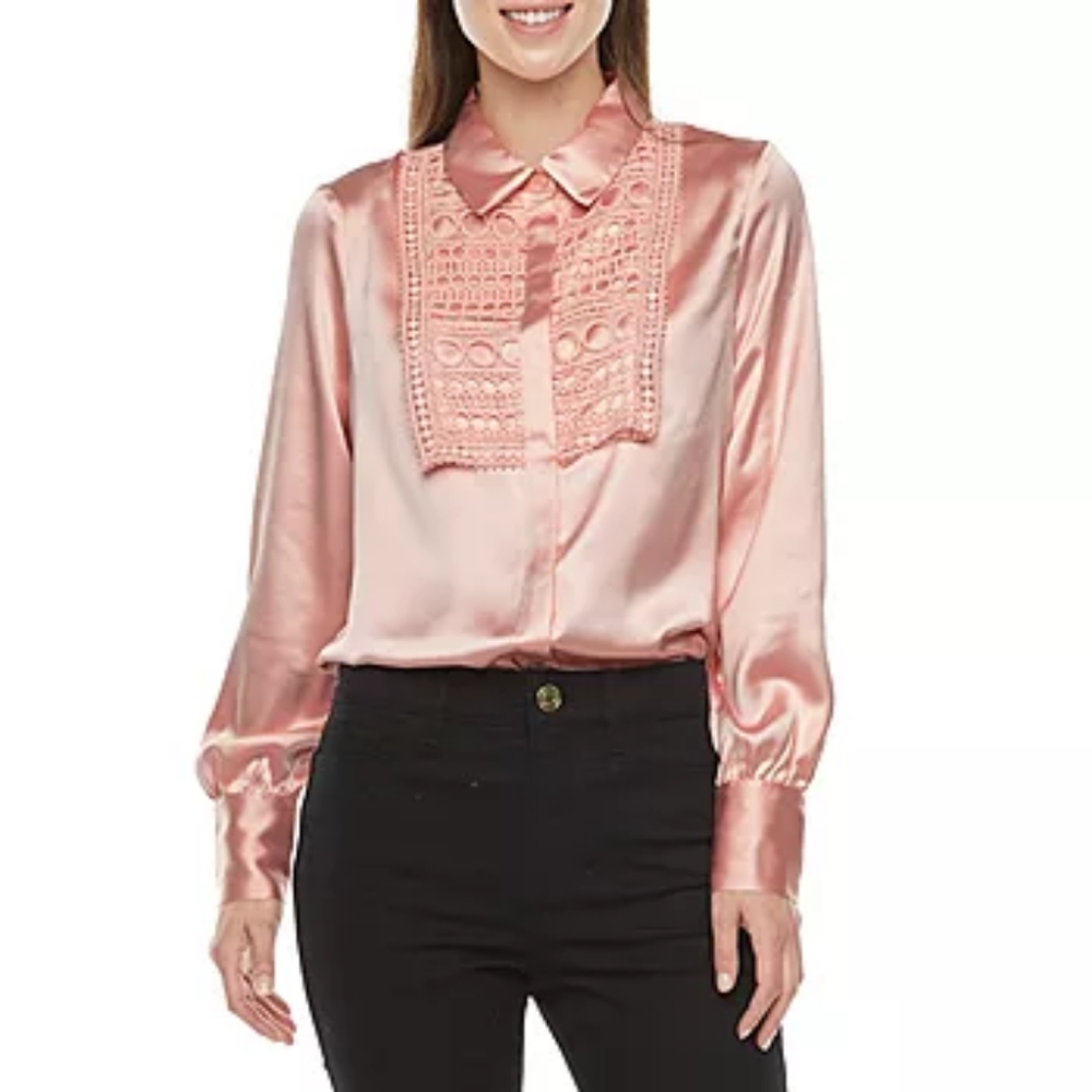 RYEGRASS Long Sleeved Satin Blouse